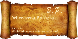 Debreczeny Pelágia névjegykártya