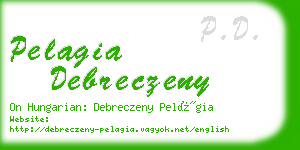pelagia debreczeny business card